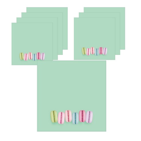디자인매드 떡메모지 마카롱 85 x 85 mm 100p, 04 그린, 8개입