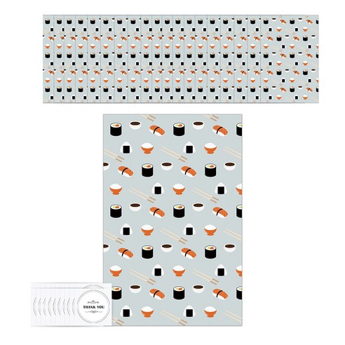 삼육오데이 디자인 페이퍼 기프트백 대 20p + 스티커 20p 세트, 초밥, 1세트