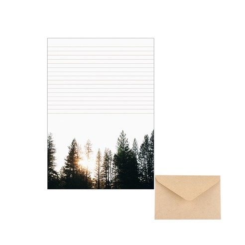 삼육오데이 디자인편지세트 편지지 20p + 봉투 10p, 나무사이로, 1세트