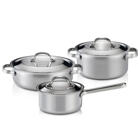 한일스텐레스 샤인 통3중 냄비세트 인덕션 IH, 편수16cm + 양수20cm + 전골24cm, 3개
