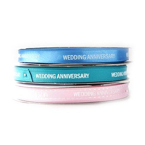톡톡팬시 WEDDING ANNIVERSARY 프린팅 포장리본 세트, NO35, 13.5m