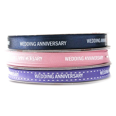 톡톡팬시 WEDDING ANNIVERSARY 프린팅 포장리본 세트, NO37, 13.5m