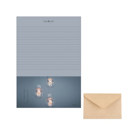삼육오데이 디자인 편지세트 편지지 20p + 봉투 10p, 전구, 1세트