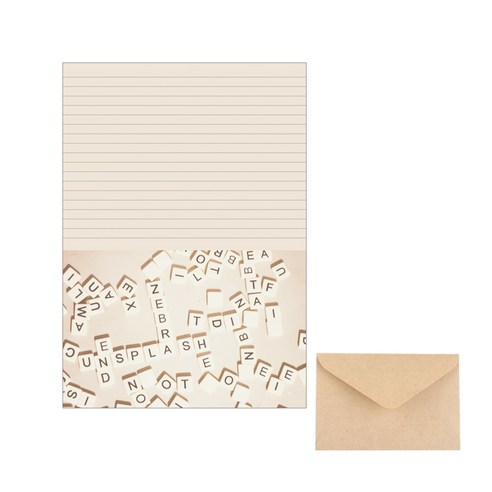 삼육오데이 디자인편지세트 편지지 20p + 봉투 10p, 알파벳, 1세트