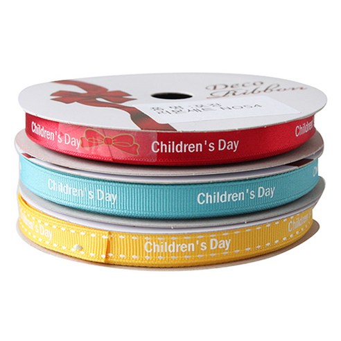 톡톡팬시굿즈 Children''s Day 프린팅 포장리본 3p 세트, NO54, 13.5m