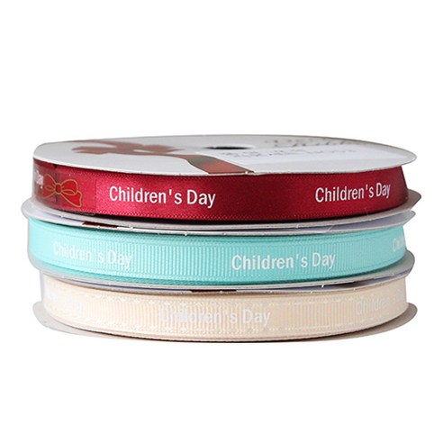 톡톡팬시굿즈 Children''s Day 프린팅 포장리본 3p 세트, NO53, 13.5m