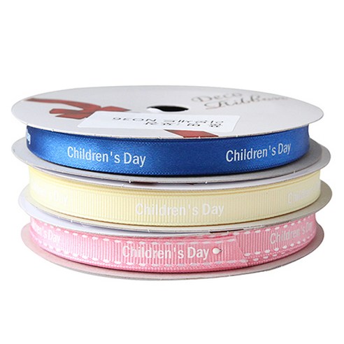 톡톡팬시굿즈 Children''s Day 프린팅 포장리본 3p 세트, NO36, 13.5m