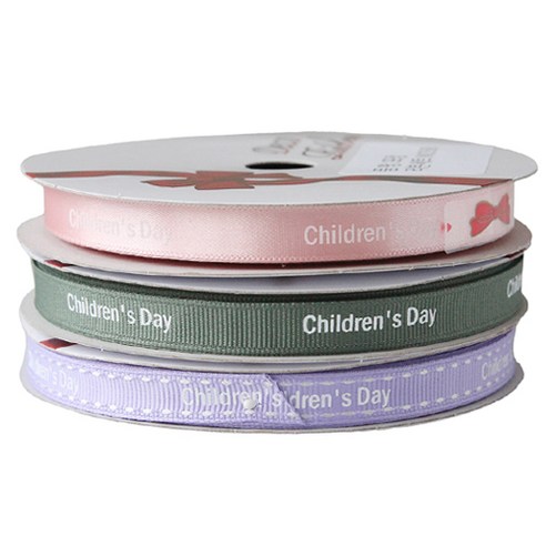 톡톡팬시굿즈 Children''s Day 프린팅 포장리본 3p 세트, NO58, 13.5m