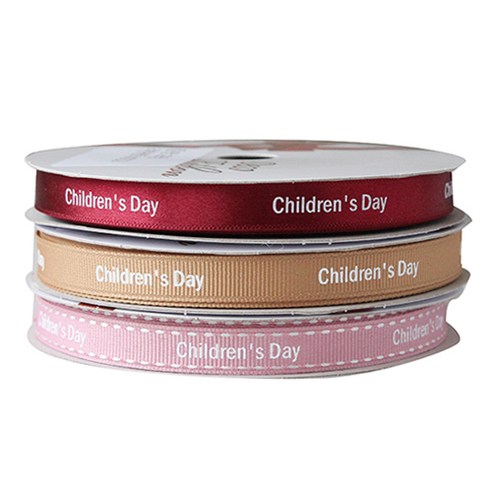 톡톡팬시굿즈 Children''s Day 프린팅 포장리본 3p 세트, NO52, 13.5m