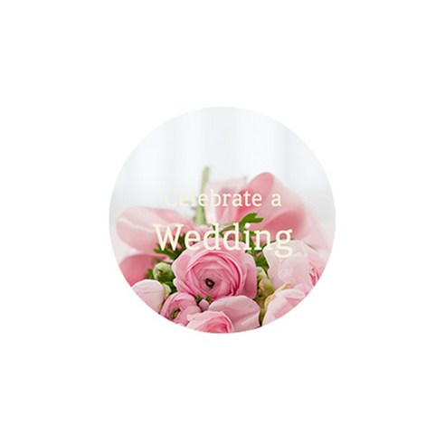 삼육오문방구 레터링 스티커, 분홍 장미 (Celebrate a Wedding), 60개입