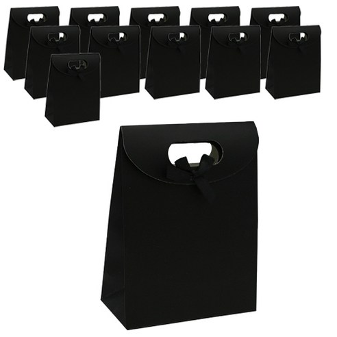 도나앤데코 엘라 리본장식 핸들상자 L 12p + 리본 12p, 블랙, 1세트