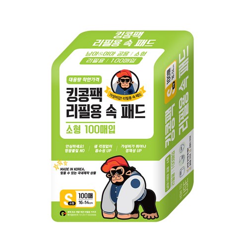 킹콩팩 리필용 속 패드 100p, 소형, 1개