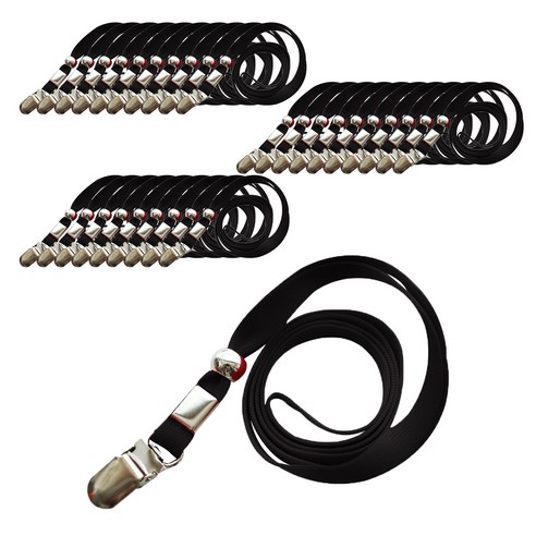 옹달샘 목걸이 슬링 명찰줄 9mm, 검정색, 30개입