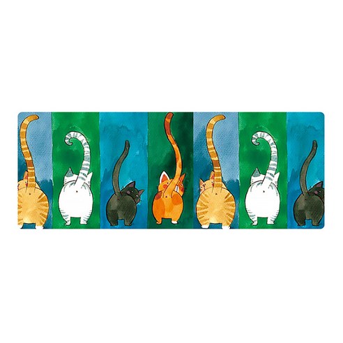DM 알럽컴 큐트 마우스 장패드 800 x 300 x 3 mm, 고양이뒷모습, 1개