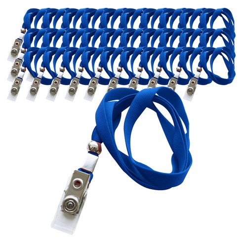 옹달샘 멀티크립 대 명찰줄 9mm, 청색, 100개입