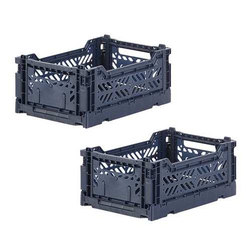 아이카사 폴딩박스 S, navy, 2개