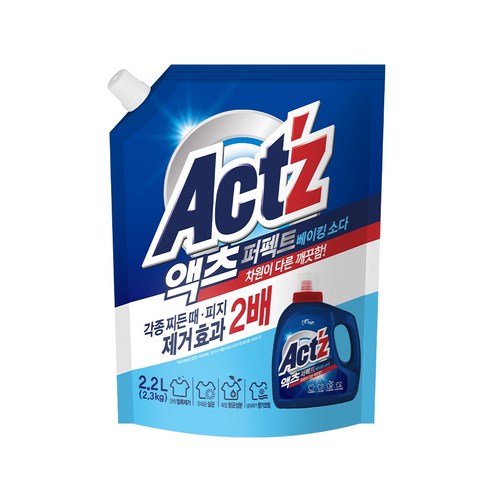 액츠 퍼펙트 베이킹소다 액상세제 리필, 2.2L, 1개