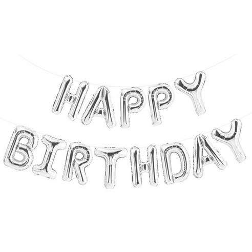파티팡 은박풍선세트 HAPPY BIRTHDAY, 실버, 3세트
