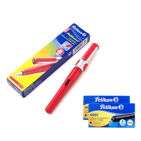 pelikan 만년필 뉴펠리카노 세트, F, 레드