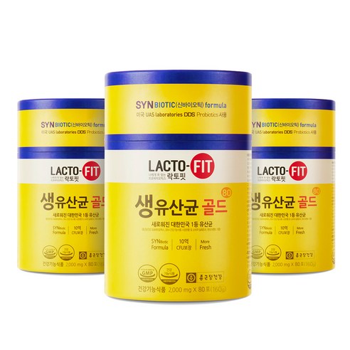 락토핏 생유산균 골드 80포, 160g, 3개
