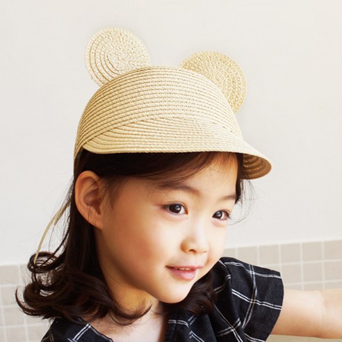 우주아이 여아용 미키 밀짚모자