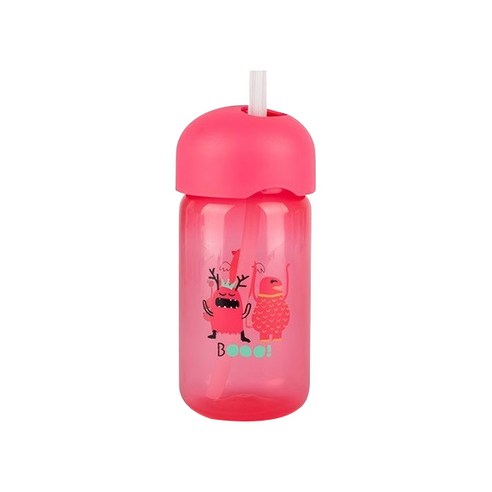 스와비넥스 부우 몬스터 빨대컵 340ml, 핑크, 1개