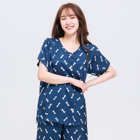 속옷미인 여성용 자연인견 반팔 상하의 세트 파자마