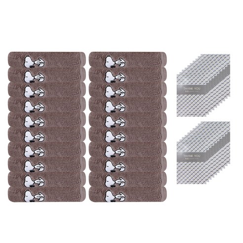 송월타월 돌답례품 스누피리버 수건 20p + 케이스 랜덤 발송 20p, 진회색, 1세트