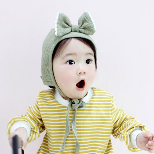 알로하제이 폼폼리본 아기보넷 모자