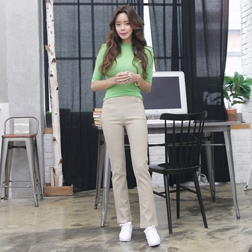 잘빠진 여성용 꿀스판 밴딩 부츠컷 긴바지 8801