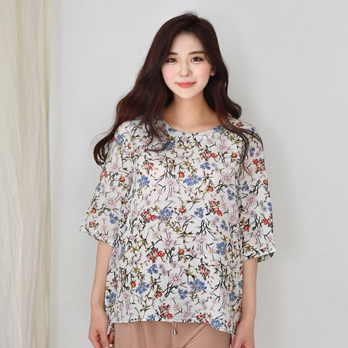 속옷미인 여성용 풍기인견 블루나 7부 블라우스 상의