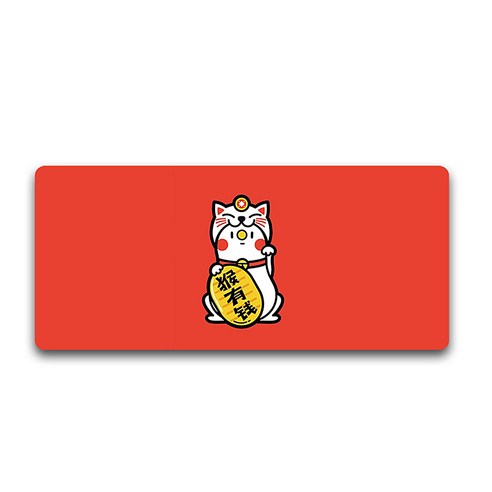알럽컴 행운의 고양이 마우스 장패드 300 x 800 x 3 mm, 9TYPE(레드), 1개