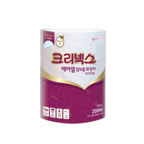 크리넥스 에어셀 점보롤 화장지 프리미엄 200m, 3롤, 1팩