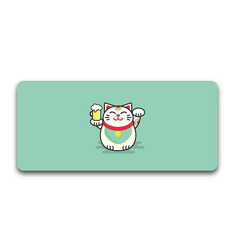 알럽컴 행운의 고양이 마우스 장패드 400 x 900 x 3 mm, 7TYPE(민트), 1개
