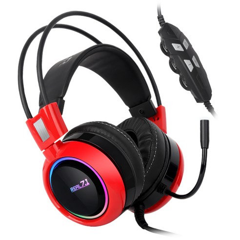 앱코 HACKER 리얼 7.1 RGB 게이밍 헤드셋, B980, 레드