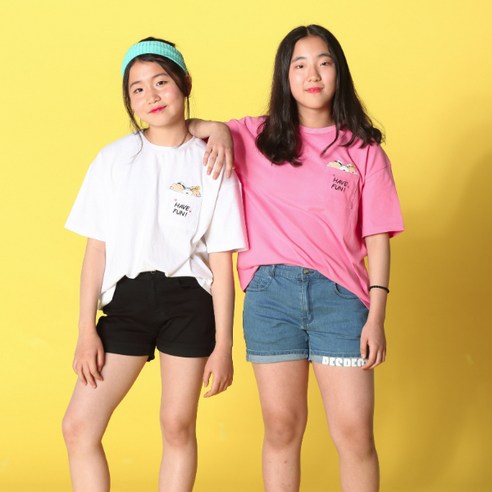 헬로아이 여아용 목욕탕 포켓짱구 티셔츠