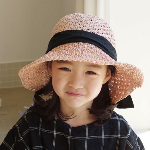 우주아이 여아용 스칼렛 밀짚벙거지