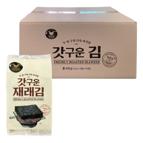 만전김 갓구운 재래김 도시락, 4.5g, 96봉