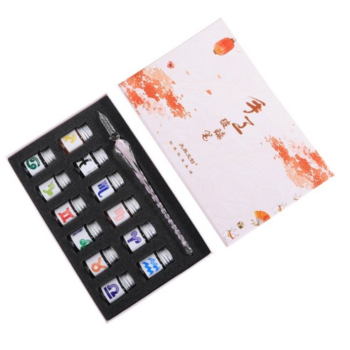 멜팅홈 블라썸 크리스탈 유리 만년필 세트, 0.5mm, A-9