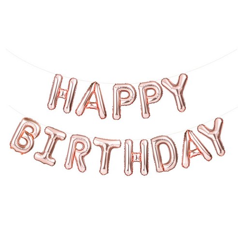 파티팡 HAPPY BIRTHDAY 은박풍선 세트, 로즈골드, 2세트