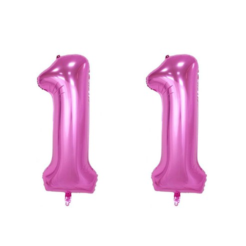 파티데코 핑크 디지털 숫자풍선 101.6cm, 숫자1, 2개입