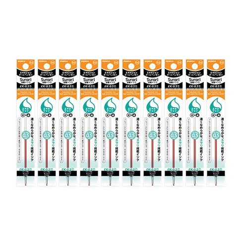 제브라 유성펜 리필심 프레필 EK 스라리 0.5mm, 오렌지, 10개