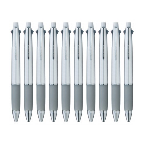 유니 볼샤 제트스트림 4 + 1색 볼펜 0.7mm + 샤프 0.5mm MSXE5-1000-07, 실버, 10개입
