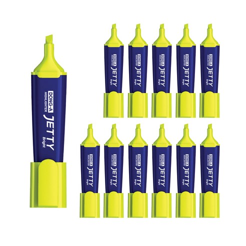 동아 형광펜 제티 브라이트, 형광노랑, 12개입