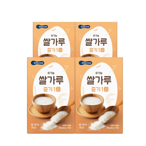 베베쿡 유기농 쌀가루 중기1 20g x 10p, 4개입, 200g