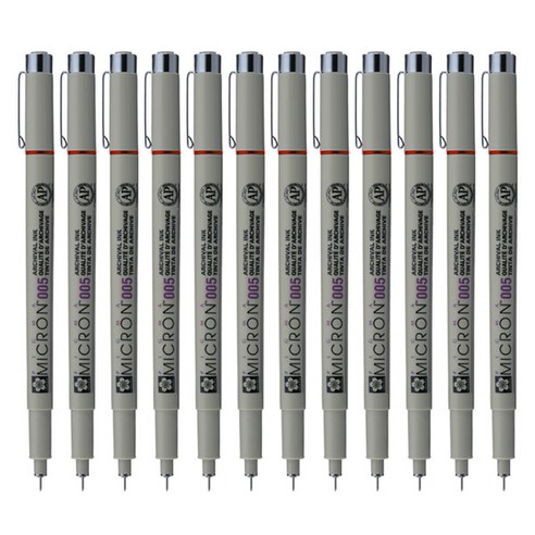 SAKURA 피그마 마이크론 005 젤잉크펜 0.2mm, 오렌지, 12개입