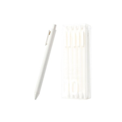 동아피엠에스 KACO PURE 컬러 소프트 젤펜 블랙심 0.5mm 10p, 화이트, 1개