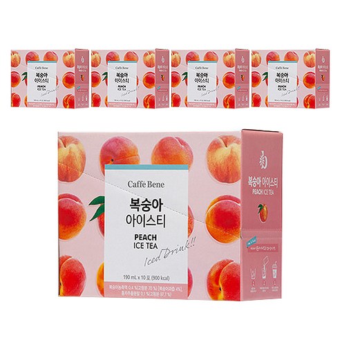 카페베네 복숭아아이스티, 190ml, 20개