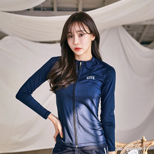 펀한커플 여성용 무지 집업 래쉬가드 상의 B4114