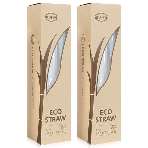 슈가랩 친환경 빨대 대, 50개입, 2개